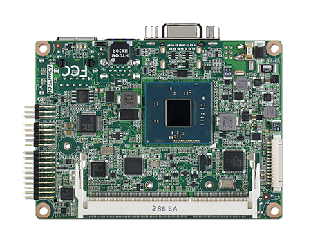 2.5" Pico-ITX Single Board Computer Intel<sup>®</sup> Atom E3825, DR3L, 24bit LVDS, VGA, 1GbE, Half-size Mini-PCIe, 4USB, 2COM, SMBus & mSATA-Wide Temp Version (-20 ~ 80°C)